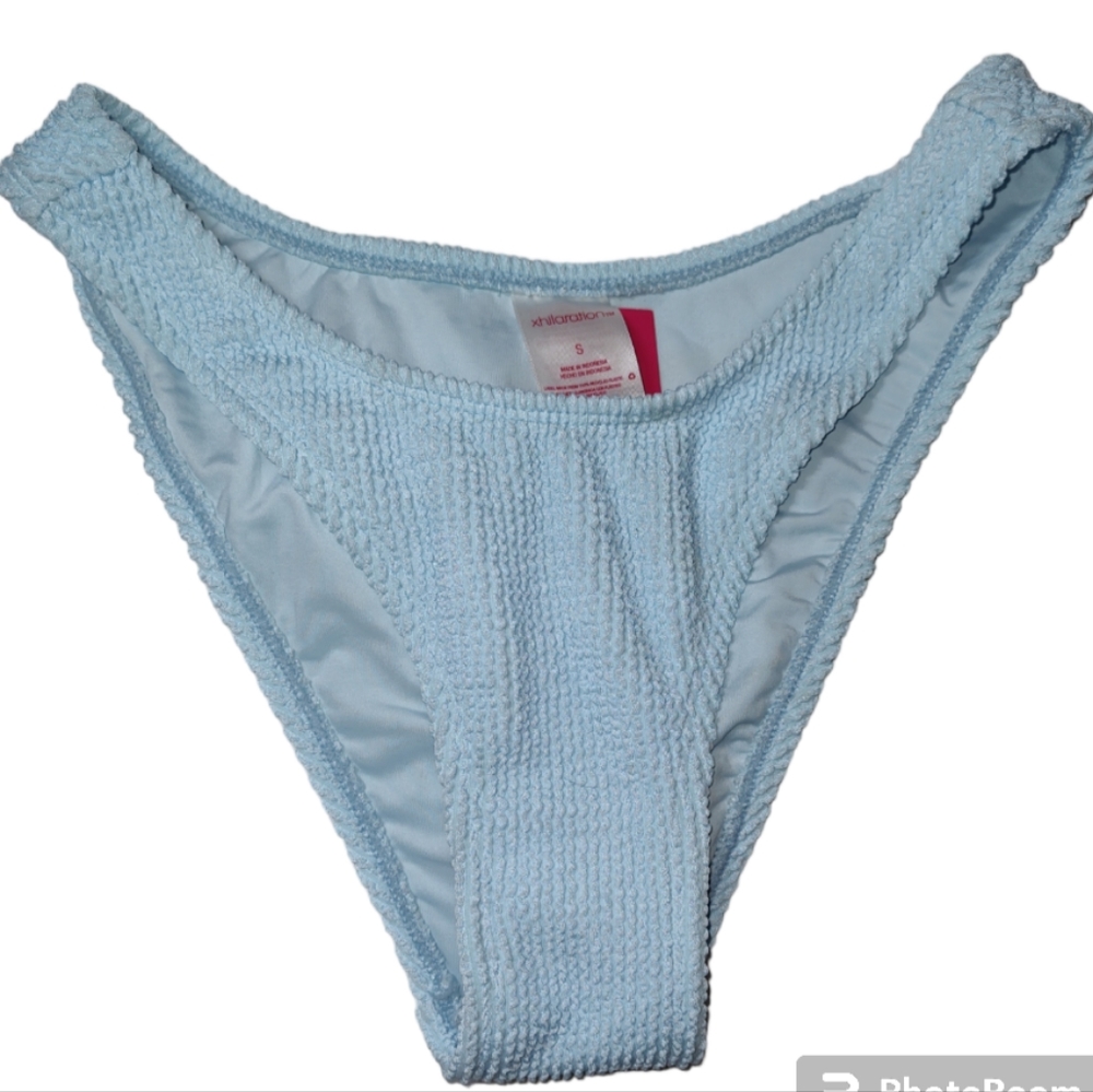 Xhileration Blue Bikini High Leg Scoop Waist Women's Swimsuit Bottoms Size Small